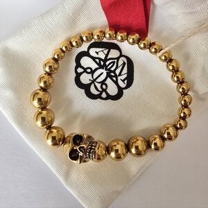 Alexander McQueen Skull Bracelet Gold
